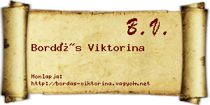 Bordás Viktorina névjegykártya
